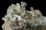 Transparent Columnar Calcite Crystal Cluster on Quartz - China #164011-2